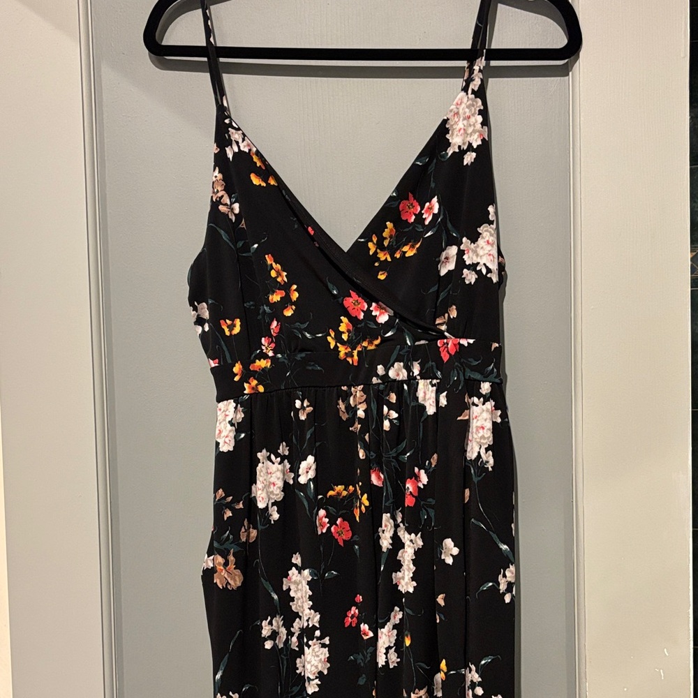 Floral Black maternity romper